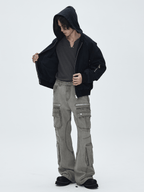 CATSSTAC Washed Multi-Pocket Utility Straight-Leg Jeans