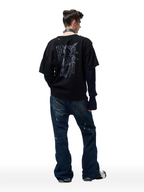 CYCYCY Retro Washed Distressed Flared Jeans