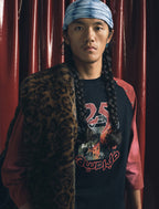 TRECLUB Studded Raglan Graphic 3/4 Sleeve Tee