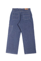 TRECLUB Studded Seam Striped Jeans