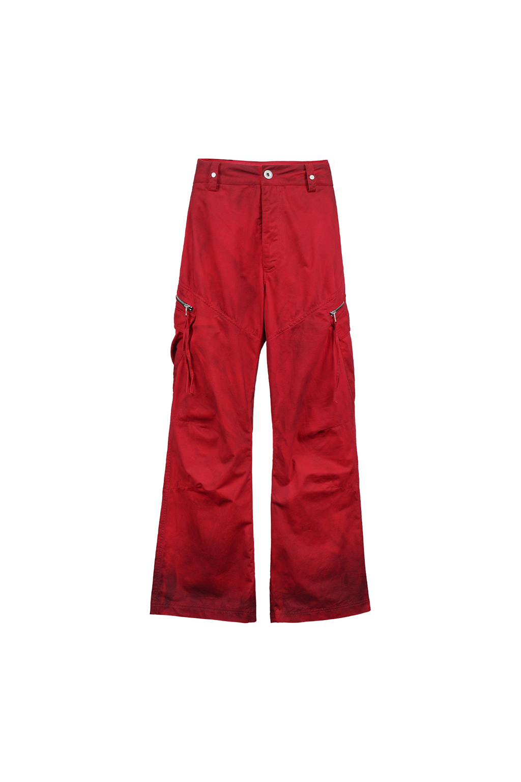 UNDERWATER Burnt Red Dirty-Dyed Moleskin Cargo Pants