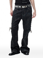 CYCYCY Wasteland Leopard Drawcord Flared Jeans
