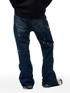 CYCYCY Retro Washed Distressed Flared Jeans