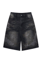 CLP Diamond Distressed Straight-Leg Jorts