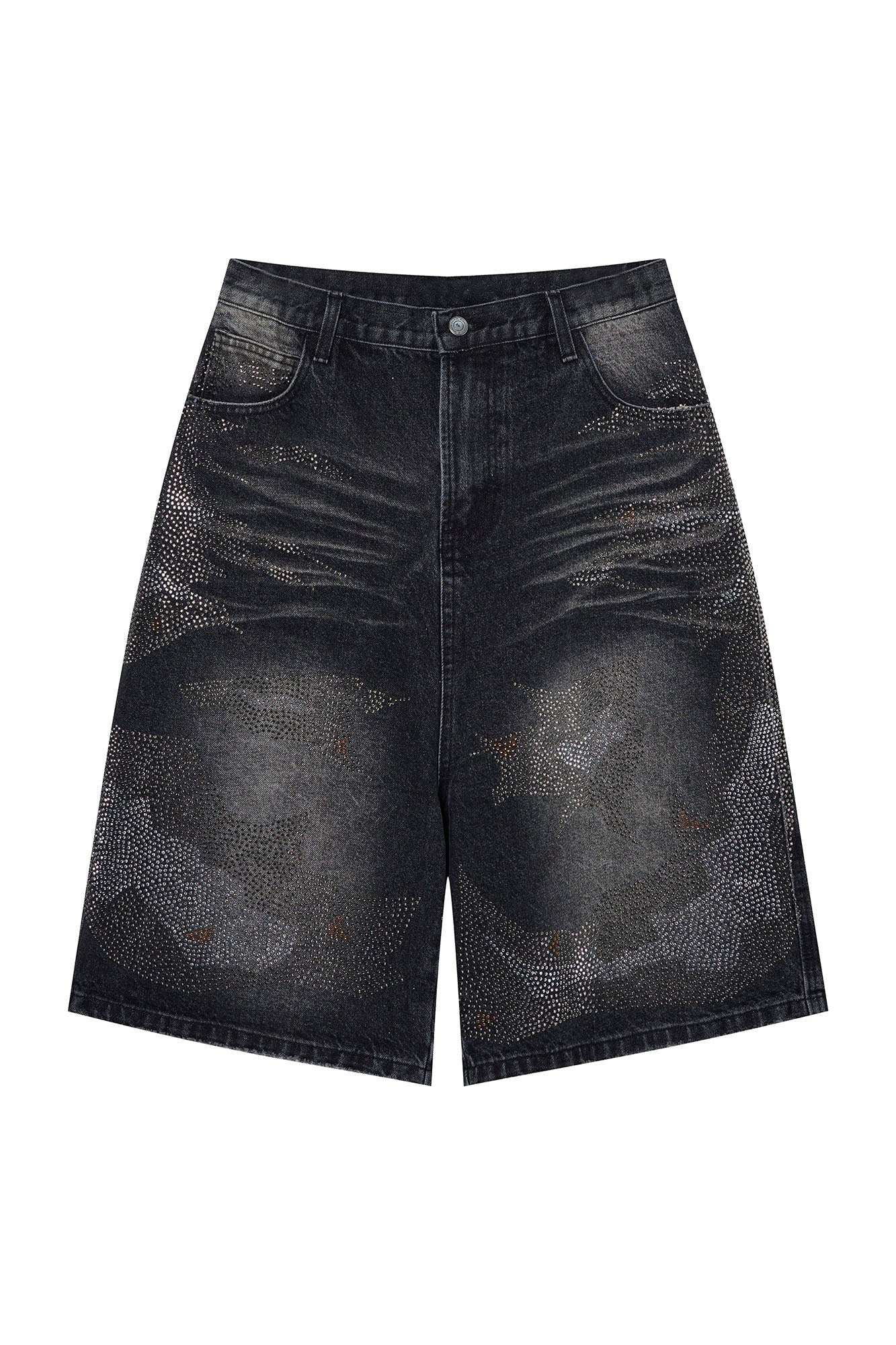 CLP Diamond Distressed Straight-Leg Jorts