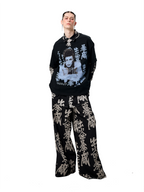 ERISSTOFF Washed Full-Print Wide-Leg Jeans