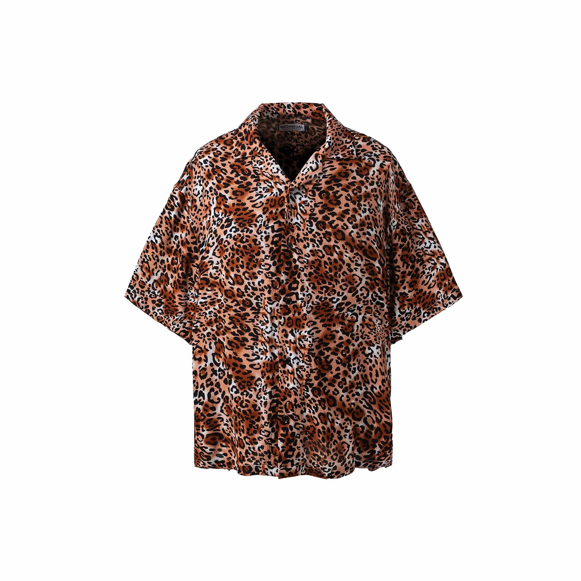 ME DA IGUAL Classic Leopard Full-Print Half Shirt