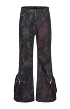 CYCYCY Abstract Graphic Cargo Flared Jeans