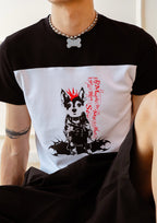 KADAKADA Punk Pup Graphic Spliced T-Shirt
