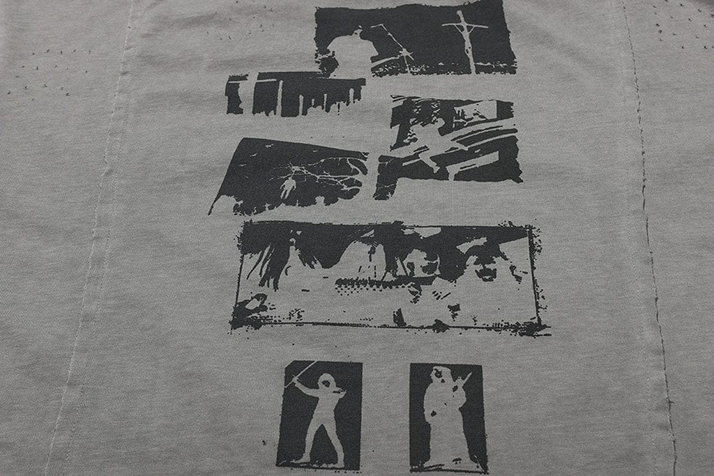 LUUUCAM A Mad Summer Night Dream Distressed Panel T-Shirt