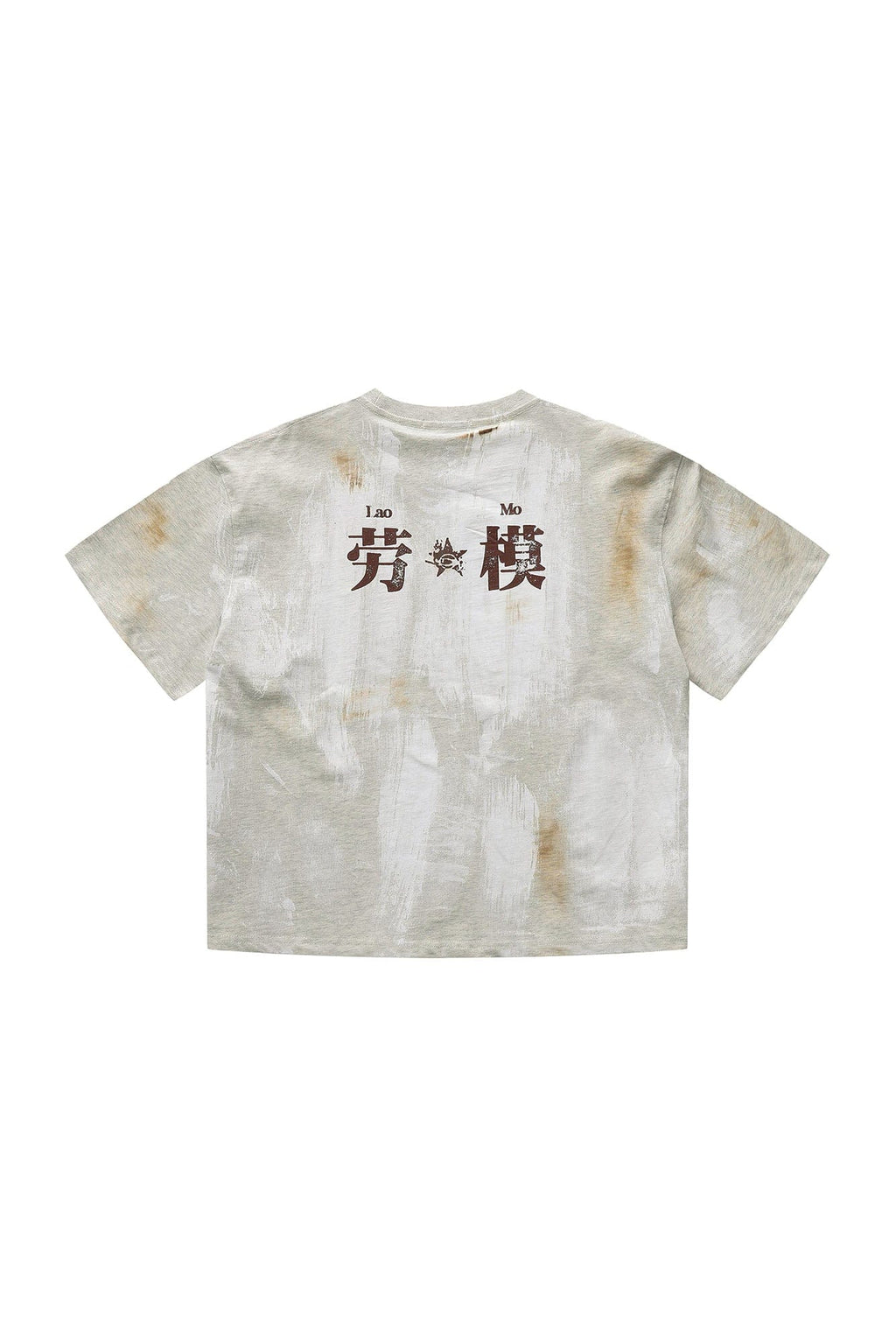 LUUUCAM Brushstroke Distressed Graphic Boxy T-Shirt