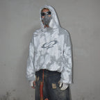 LUUUCAM Brush-Paint Faded Logo Hoodie