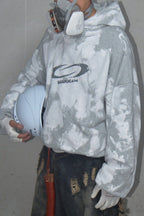 LUUUCAM Brush-Paint Faded Logo Hoodie