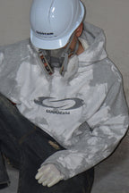 LUUUCAM Brush-Paint Faded Logo Hoodie