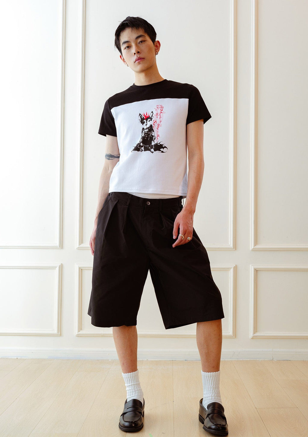 KADAKADA Punk Pup Graphic Spliced T-Shirt