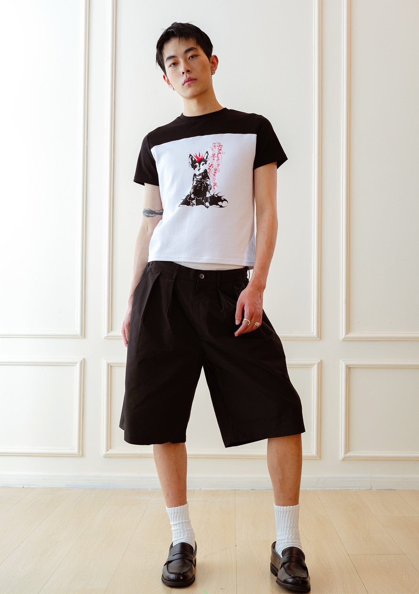 KADAKADA Punk Pup Graphic Spliced T-Shirt