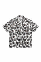 EPIC POETRY Monochrome Collage Grid Cuban Half Shirt