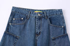 CLP Spliced Big-Pocket Curved Jeans