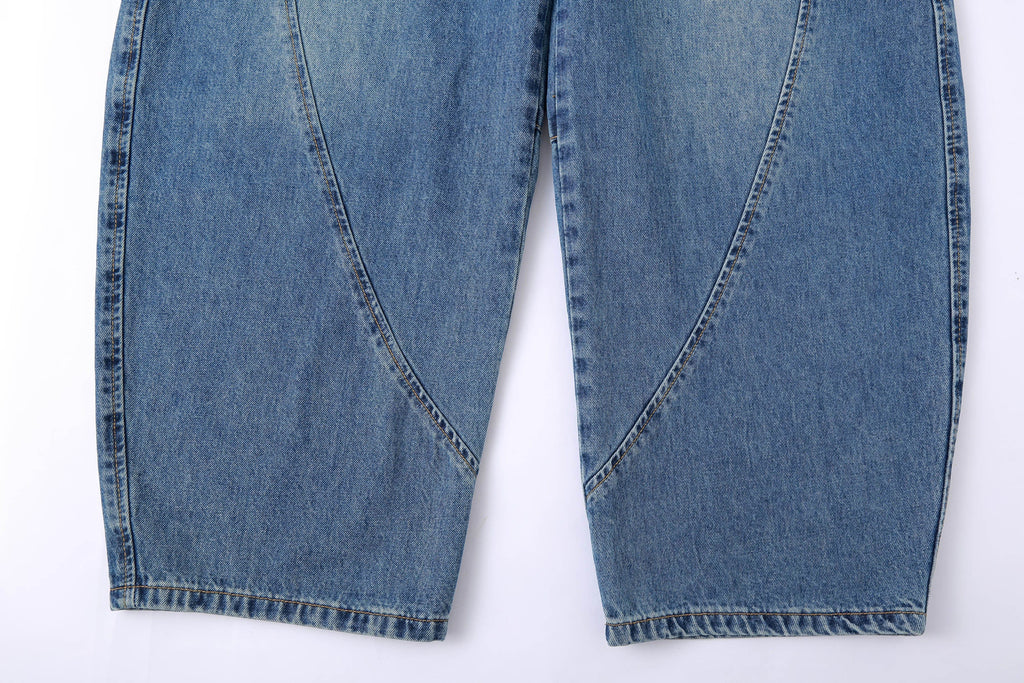 CLP Spliced Big-Pocket Curved Jeans