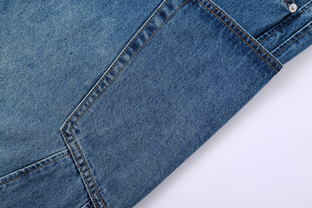 CLP Spliced Big-Pocket Curved Jeans