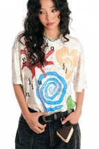 1997 POSTOFFICE Distressed Tribal Graphics T-Shirt
