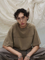 RELABEL Slogan Washed Spliced Raglan T-Shirt