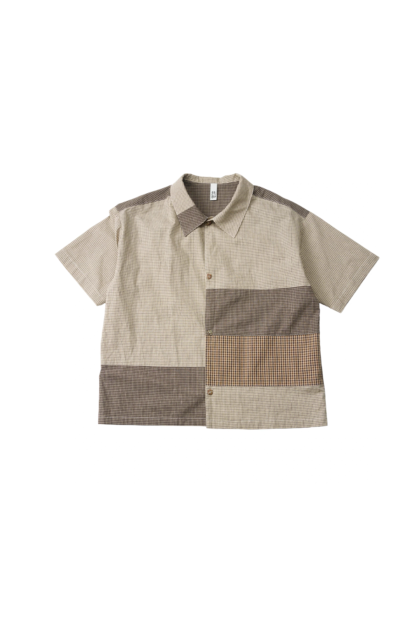 GONGHE REPUB Patchwork Check Relaxed Shirt