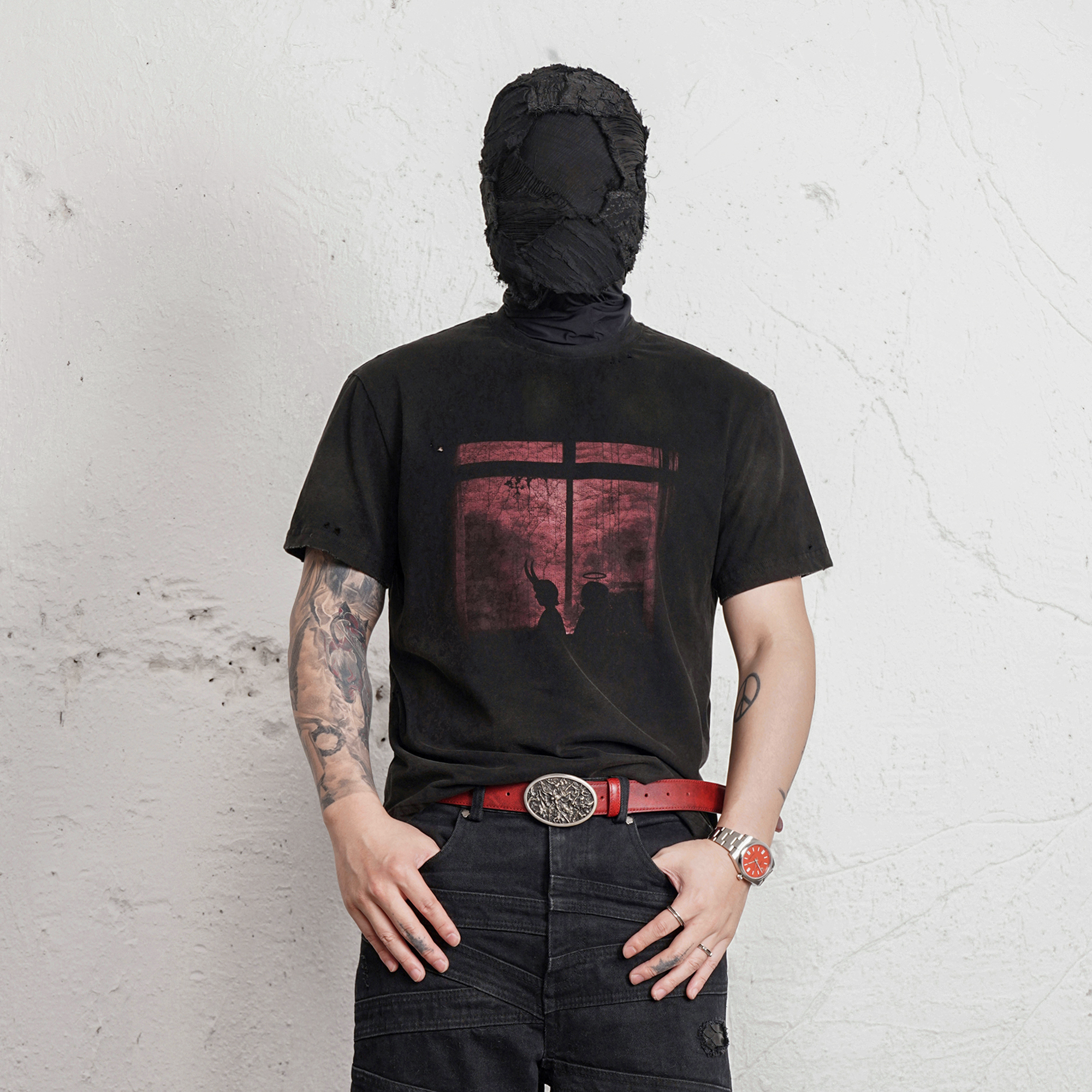 UNDERWATER Washed Distressed Graphic T-Shirt