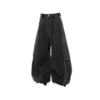 RELABEL Detachable Plaid Back Flap Spliced Jeans