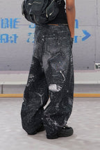 DND4DES Armour Full-Print Diamond Baggy Jeans