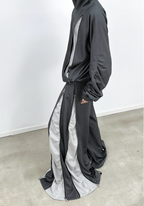 RELABEL Layered Multi-Zip Drawstring Sweatpants Gray
