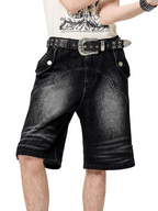 CYCYCY Retro Washed Paneled Denim Shorts