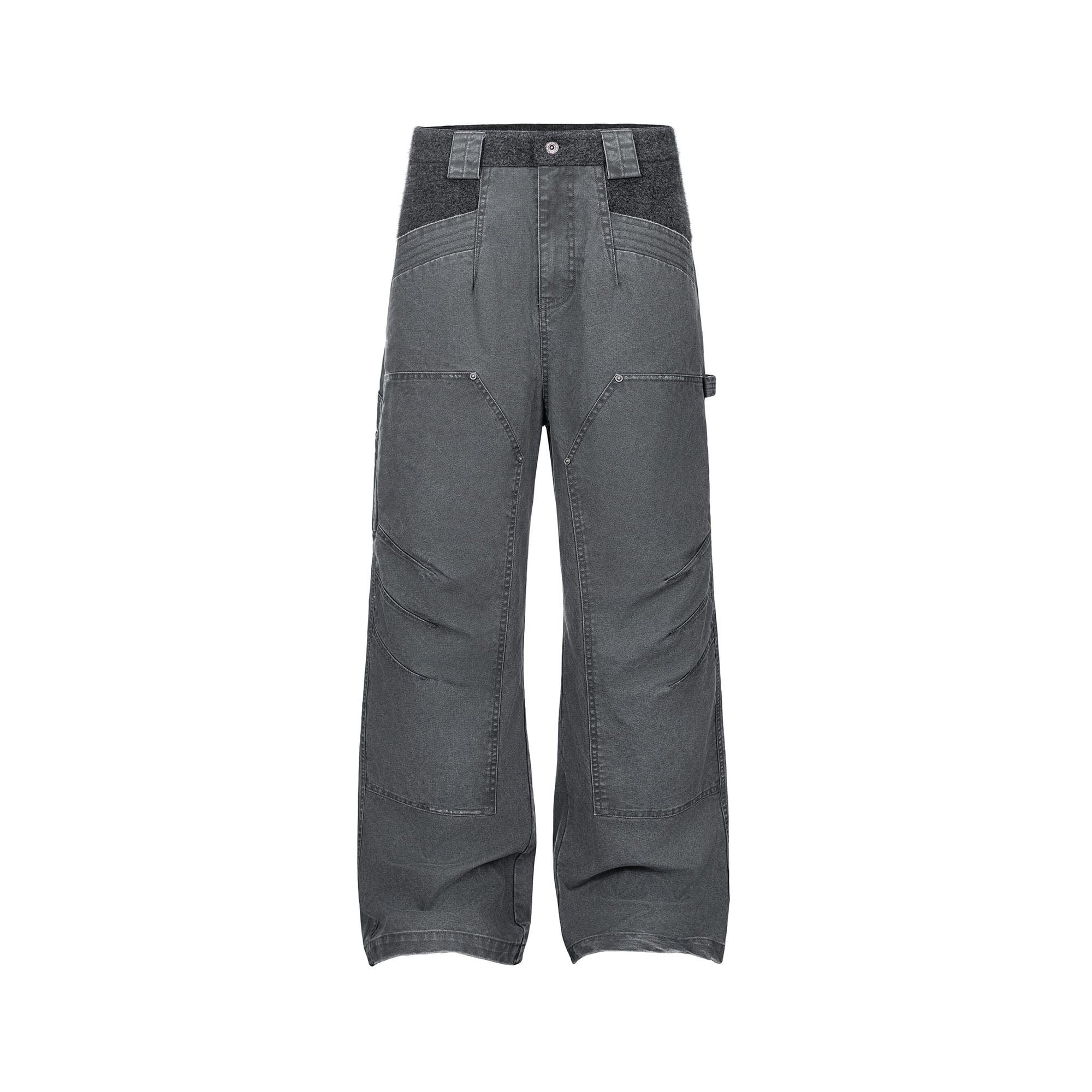 ESAIAS Claw Washed Panel Straight-Leg Pants