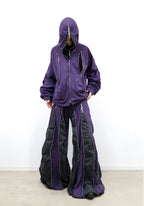 RELABEL Layered Multi-Zip Drawstring Sweatpants Purple