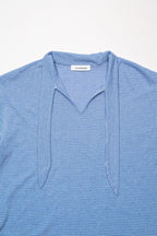 LEONSENSE Classical Striped Tie-Neck T-Shirt