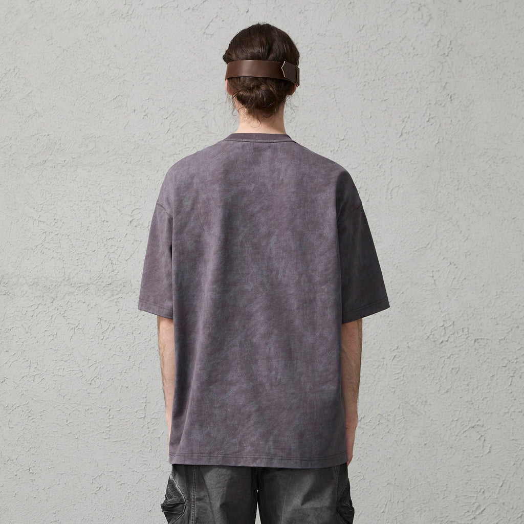 ORGANIC EMOTION Scratch Spliced Washed T-Shirt