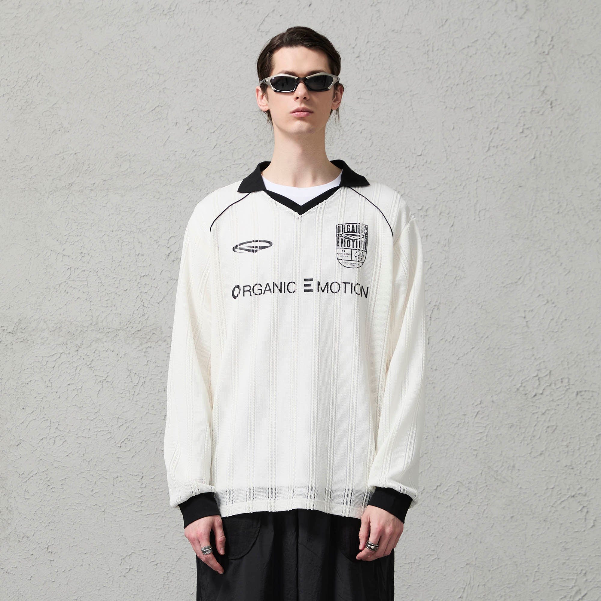 ORGANIC EMOTION Retro Sheer Striped Knit Raglan Jersey