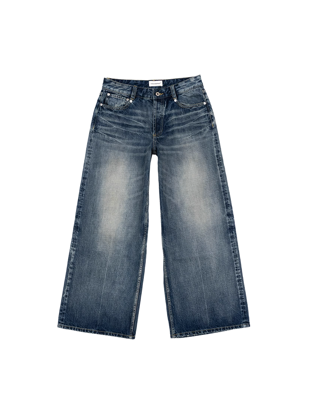 IN EXISTENCE x i Washed Lightning Fade Wide-Leg Jeans Blue