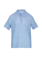 LEONSENSE Classical Striped Tie-Neck T-Shirt