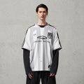 ORGANIC EMOTION Striped Badge Graphics Soccer Jersey