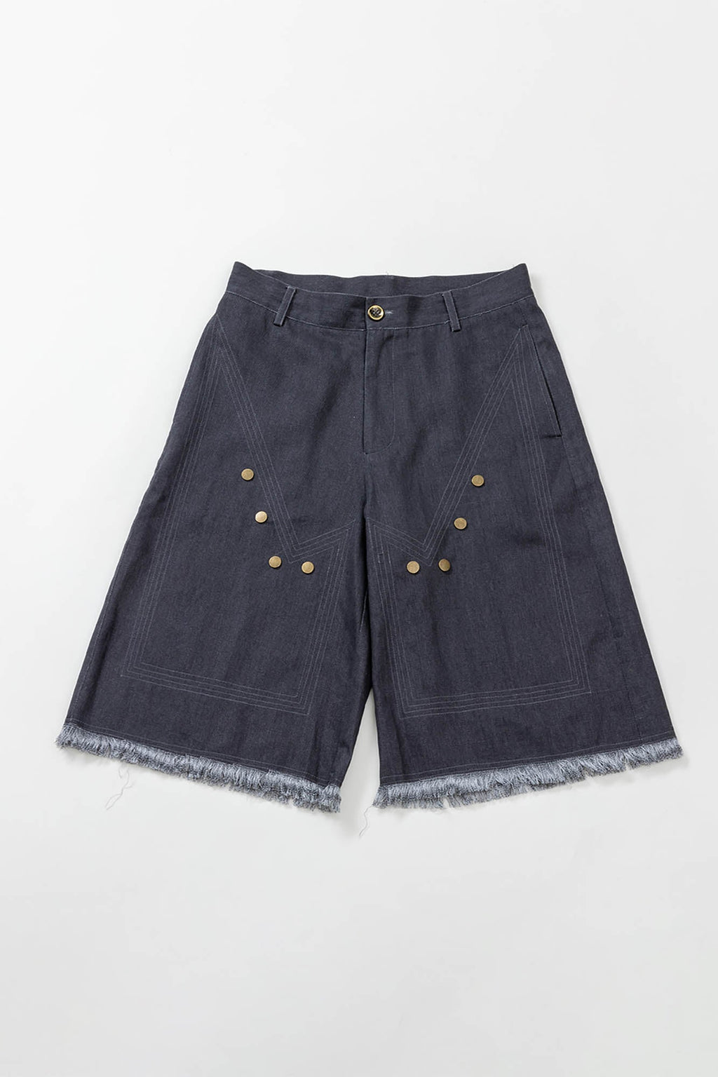 KADAKADA Rivet Raw Edge Shorts