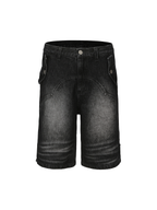 CYCYCY Retro Washed Paneled Denim Shorts