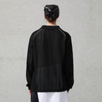 ORGANIC EMOTION Retro Sheer Striped Knit Raglan Jersey