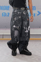 DND4DES Armour Full-Print Diamond Baggy Jeans