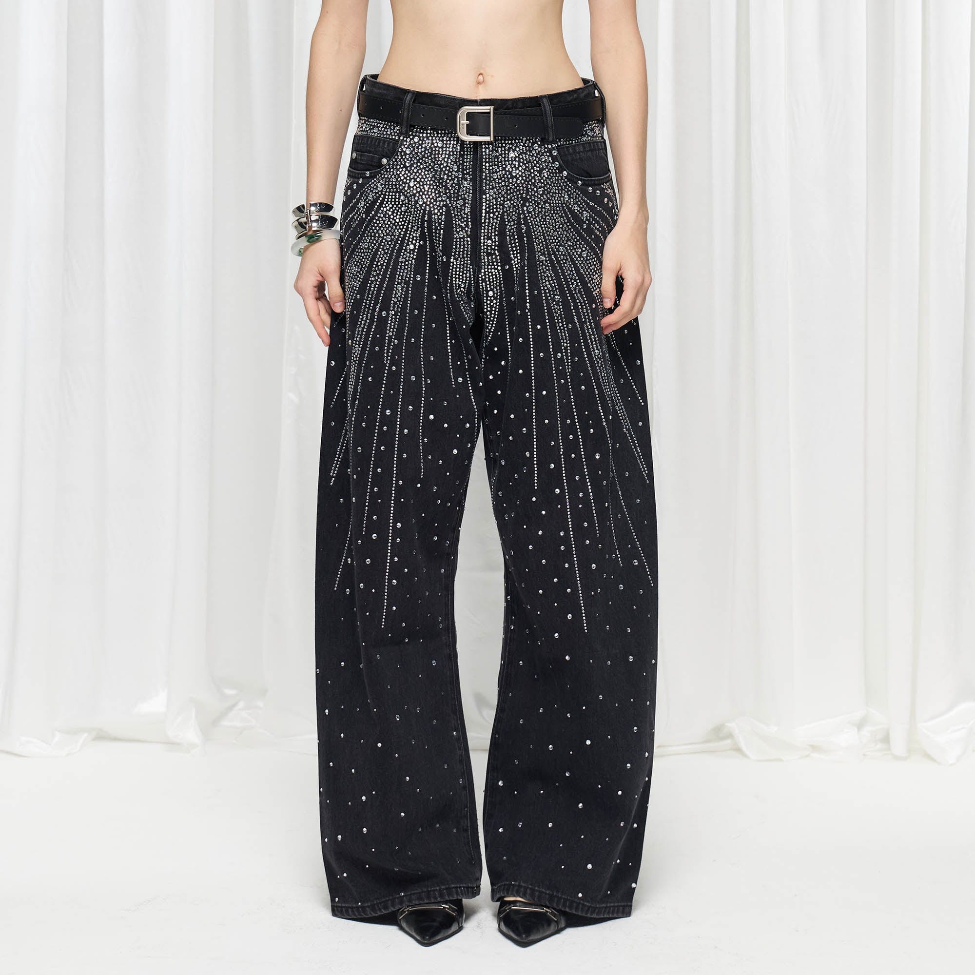 DND4DES×Faychui Radiant Diamond Wide-Leg Jeans