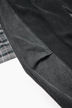 RELABEL Detachable Plaid Back Flap Spliced Jeans