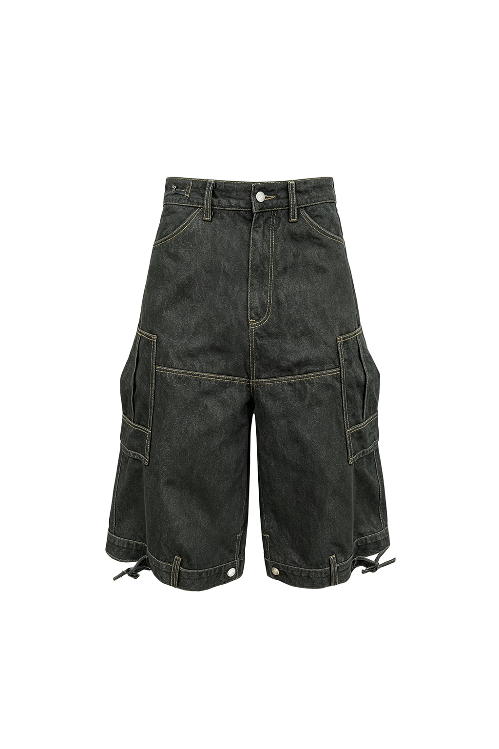 STEEPC Multi-Pocket Raw Denim Shorts