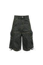 STEEPC Multi-Pocket Raw Denim Shorts