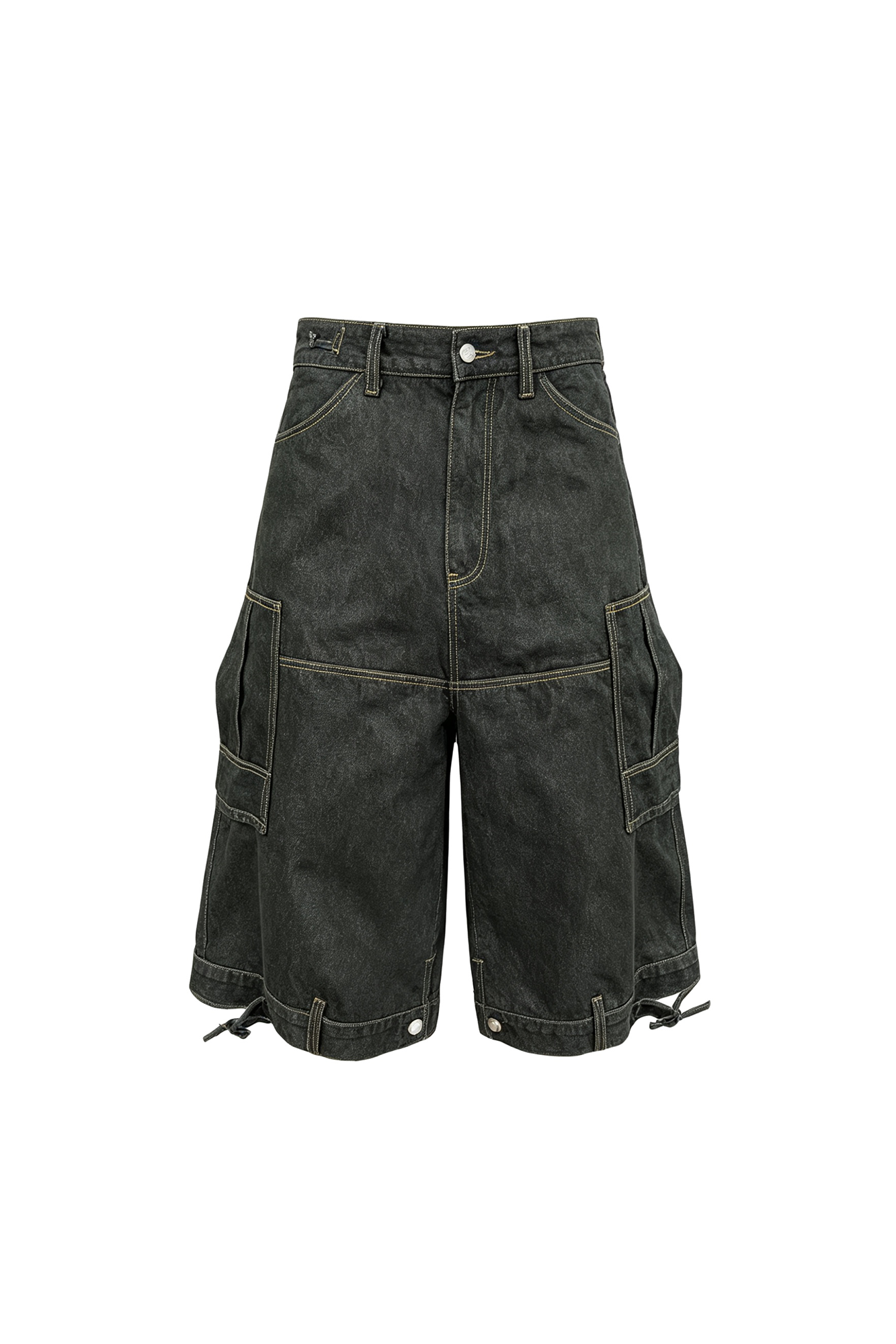 STEEPC Multi-Pocket Raw Denim Shorts
