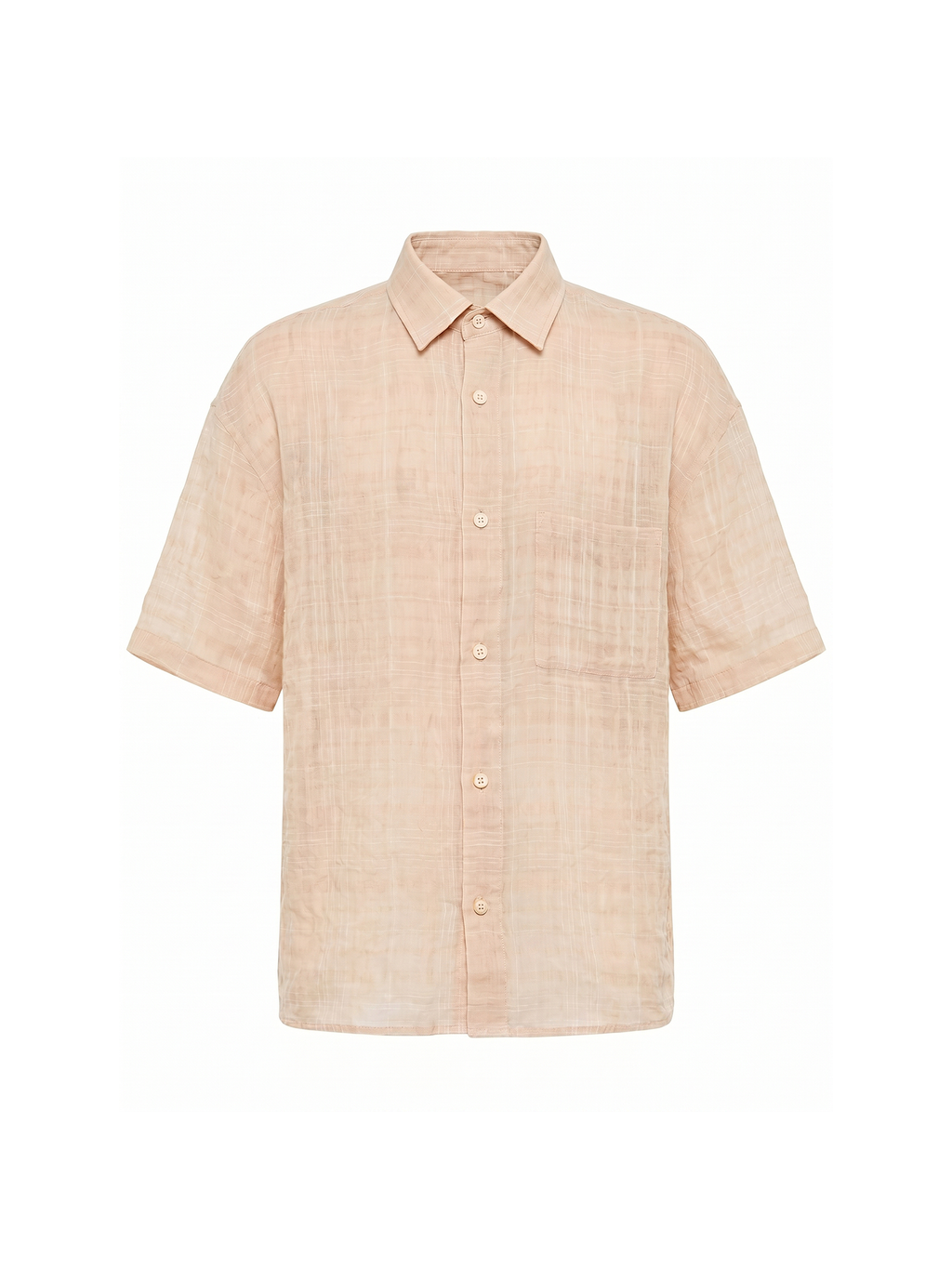 GRAINMUSTARD Linen-Cotton Plaid Half Shirt